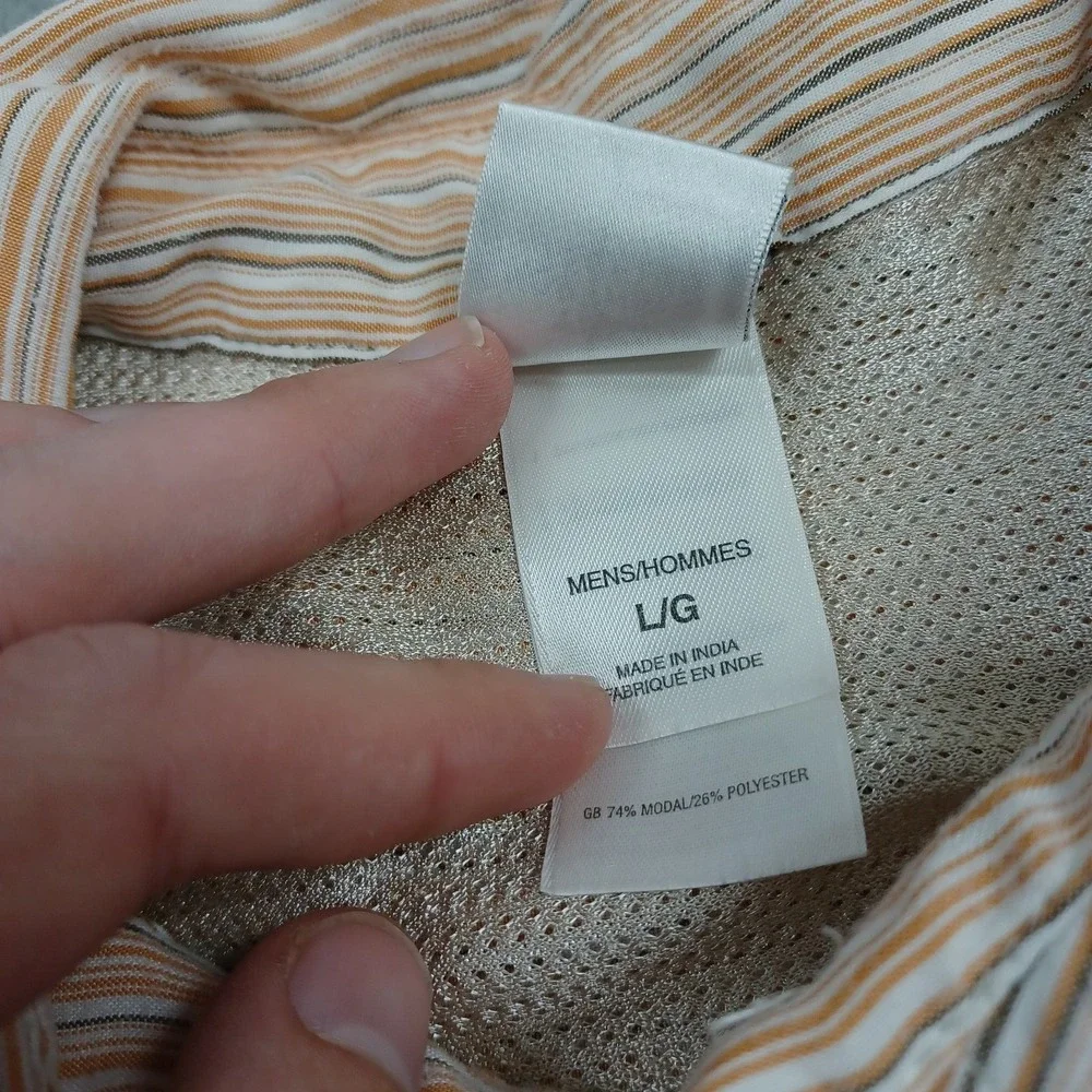 North Face Shirt Mens Large Brown Striped Outdoor Button Up Short‎ Sleeve